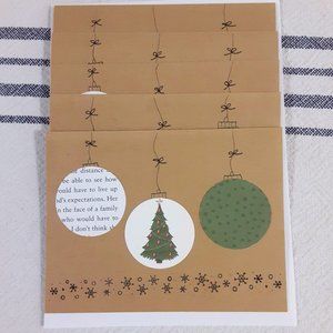 5 Handmade Christmas Cards, Ornament Design Set